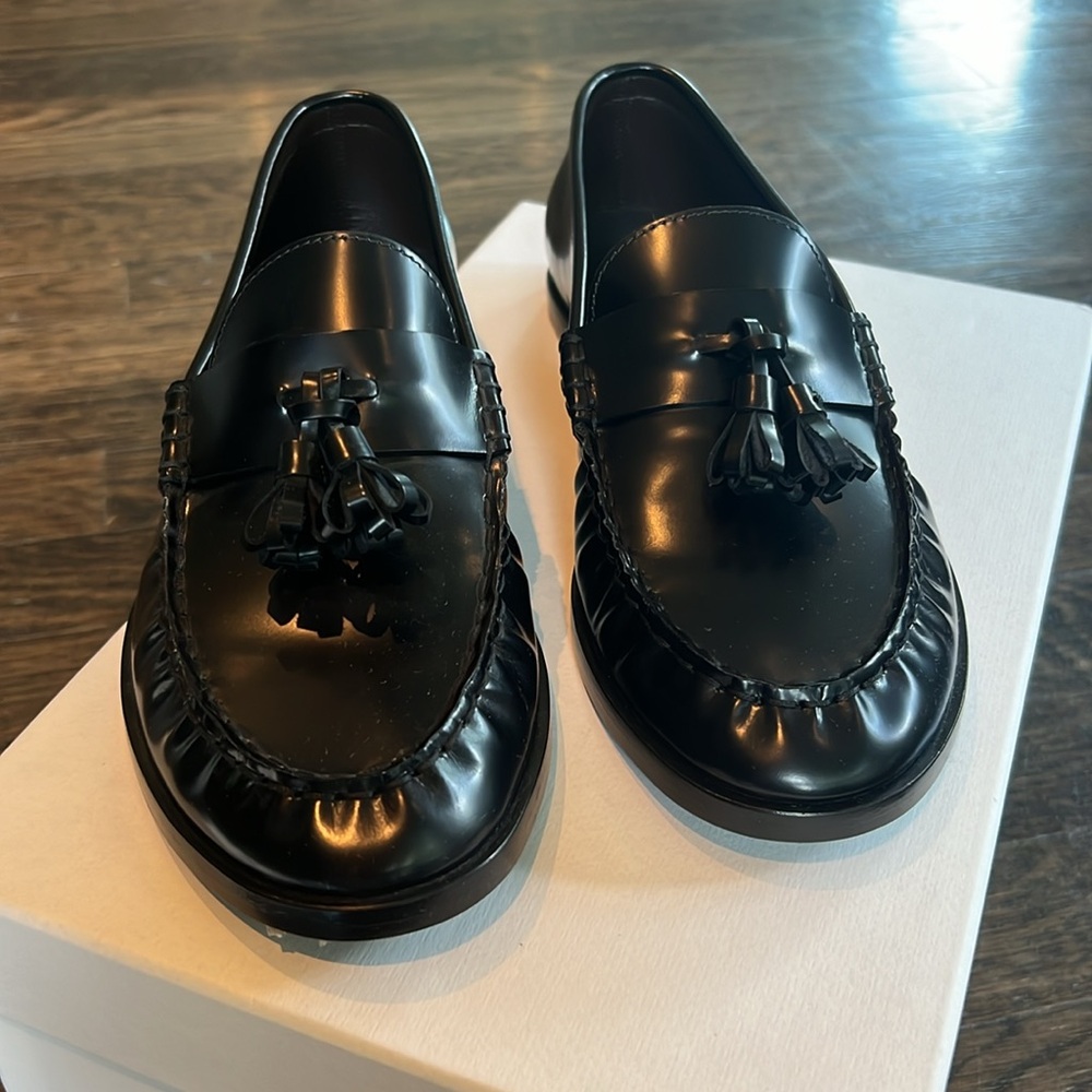 The Row Tassel Boyfriend Black Loafer Size 37